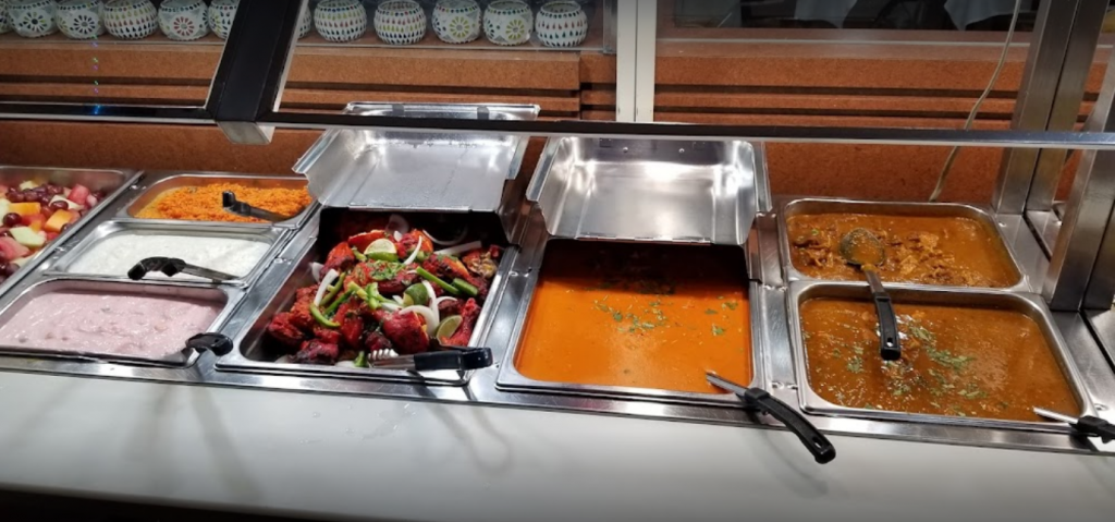 Delicious buffet platter at Bombay Tandoori & Banquet restaurant.